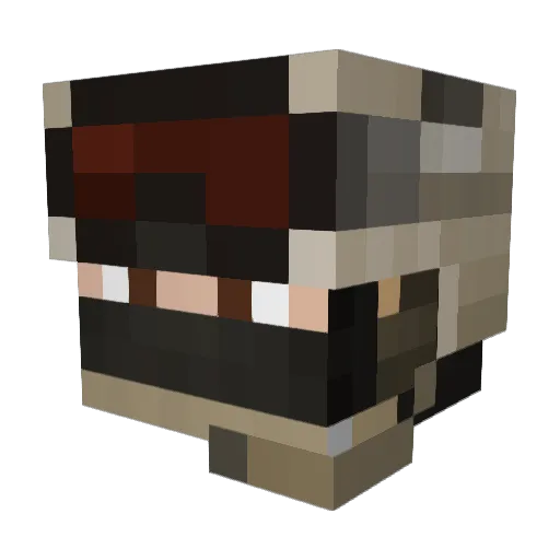 ramboCollie Minecraft avatar head, 3D render