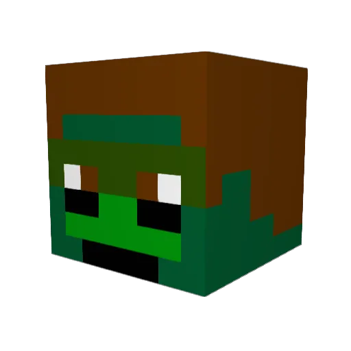 rambomuffin Minecraft avatar head, 3D render
