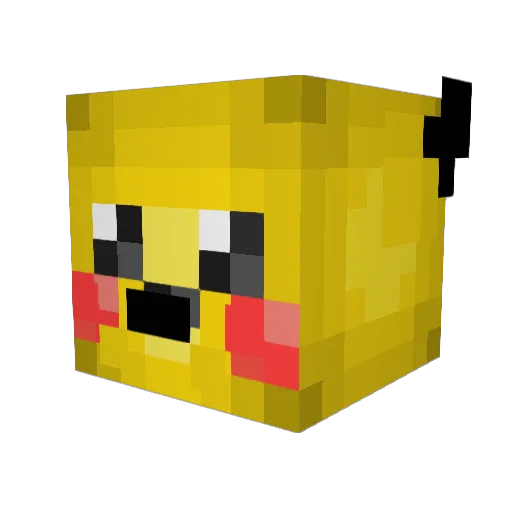 rambopikachu Minecraft avatar head, 3D render