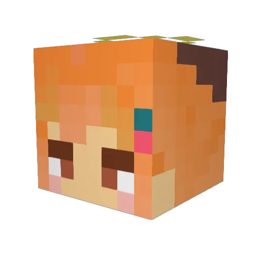 ramepien Minecraft avatar head, 3D render