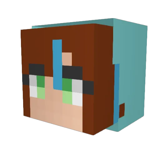 ramuneminn Minecraft avatar head, 3D render