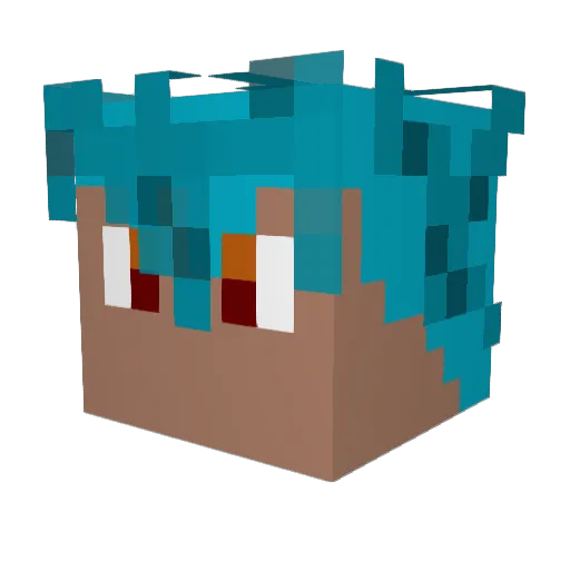 ramzer Minecraft avatar head, 3D render