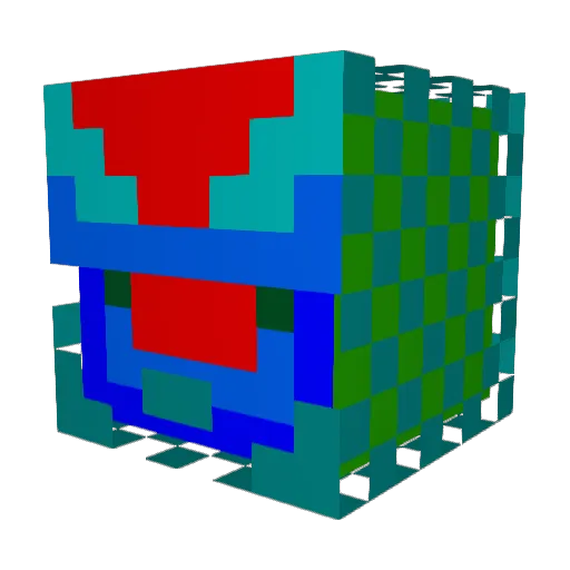 ranbowrage Minecraft avatar head, 3D render