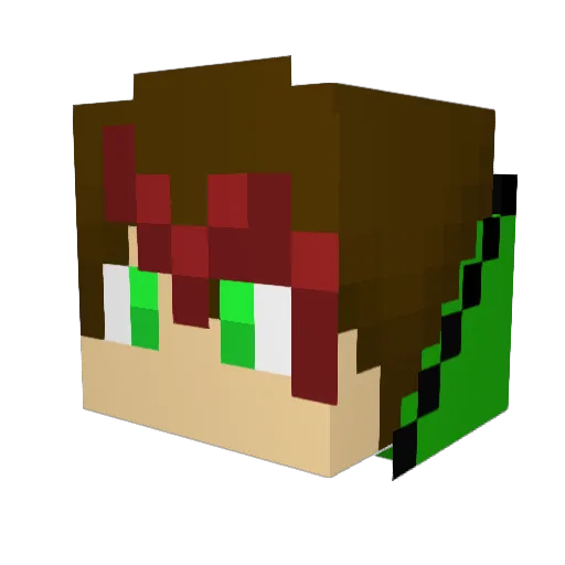 random64YT Minecraft avatar head, 3D render