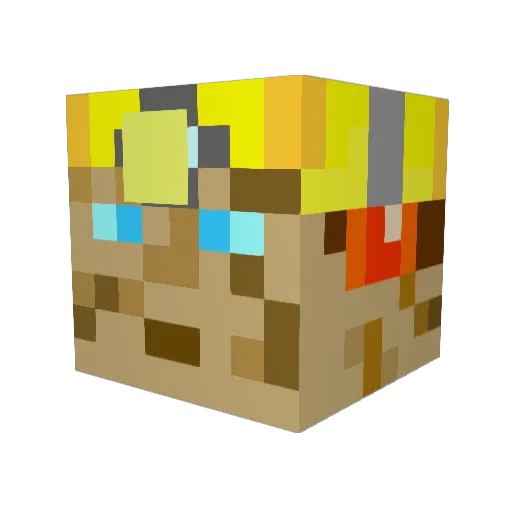 randomboy Minecraft avatar head, 3D render