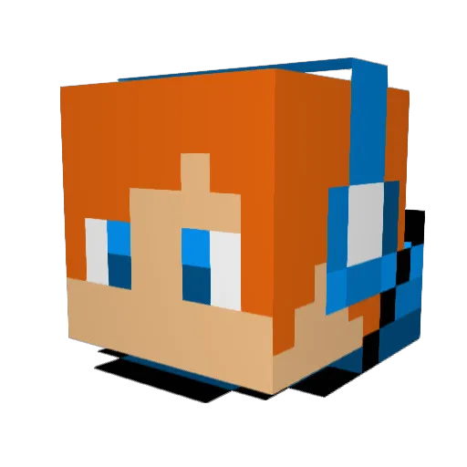 randomiized Minecraft avatar head, 3D render