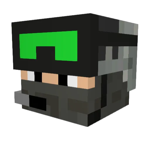 ransister Minecraft avatar head, 3D render