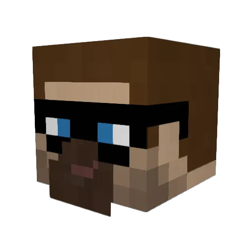 rapchee Minecraft avatar head, 3D render