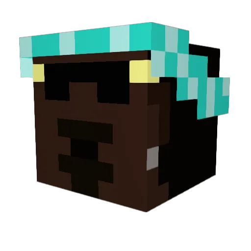 raptorpose Minecraft avatar head, 3D render