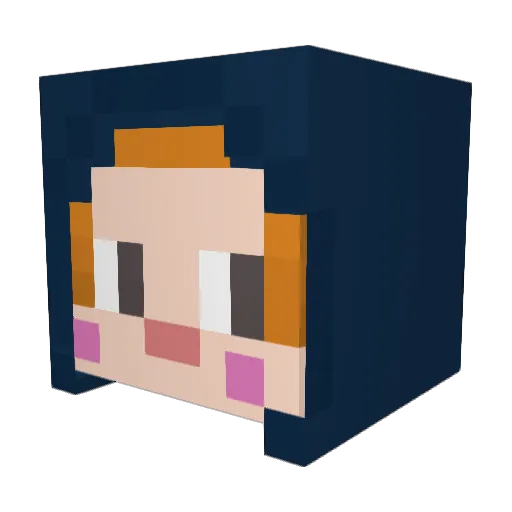 rarapon_exe Minecraft avatar head, 3D render