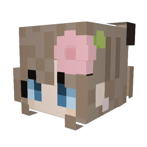 rarelyeliza Minecraft avatar head, 3D render