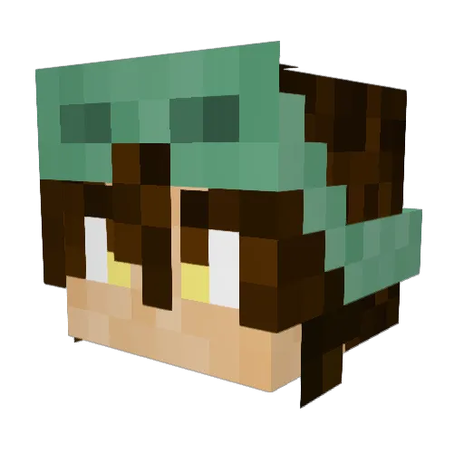 rarubu Minecraft avatar head, 3D render