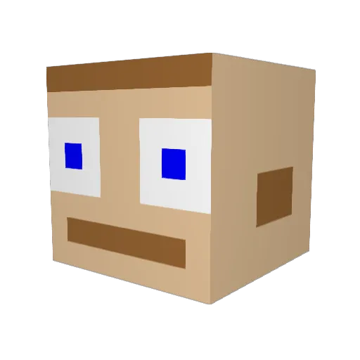 rascal_brown Minecraft avatar head, 3D render