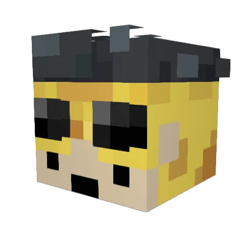 rataAutistic Minecraft avatar head, 3D render