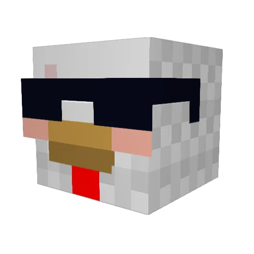 ratatatara Minecraft avatar head, 3D render