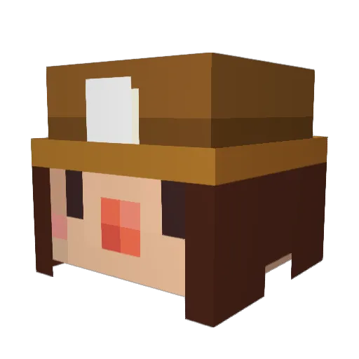 ratgirlflora Minecraft avatar head, 3D render