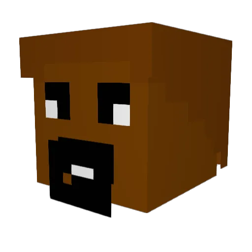 ratrug Minecraft avatar head, 3D render