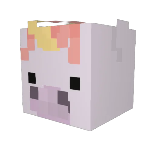 rattitude Minecraft avatar head, 3D render