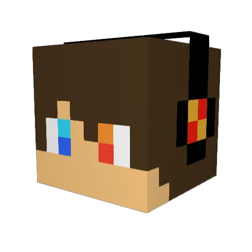 raulsaez Minecraft avatar head, 3D render