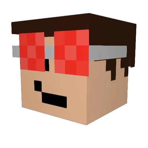 rauzady Minecraft avatar head, 3D render