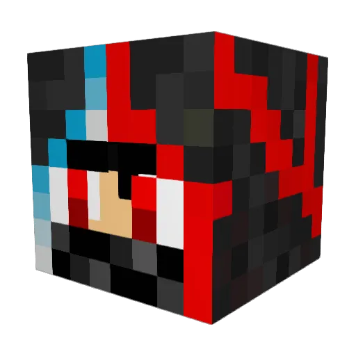 raveUXpPS Minecraft avatar head, 3D render