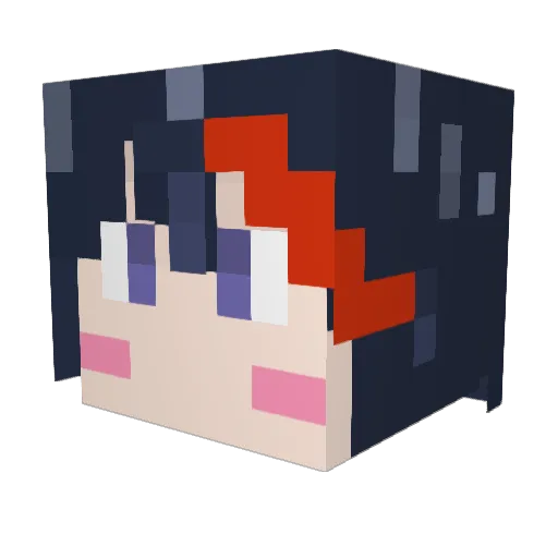 raven_RT Minecraft avatar head, 3D render