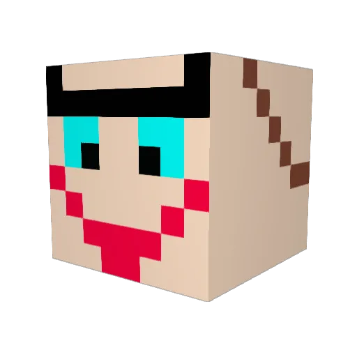 rawenclaws Minecraft avatar head, 3D render