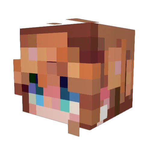 rawrwhal Minecraft avatar head, 3D render