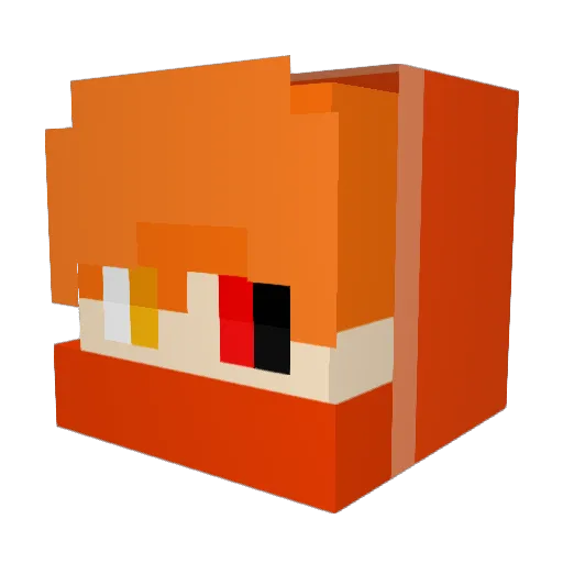 raxry Minecraft avatar head, 3D render