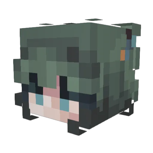 rayeline Minecraft avatar head, 3D render