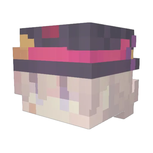 rayeu Minecraft avatar head, 3D render
