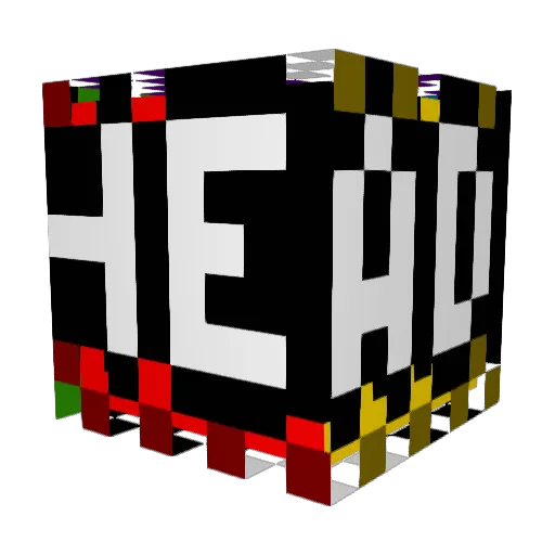 raykast Minecraft avatar head, 3D render