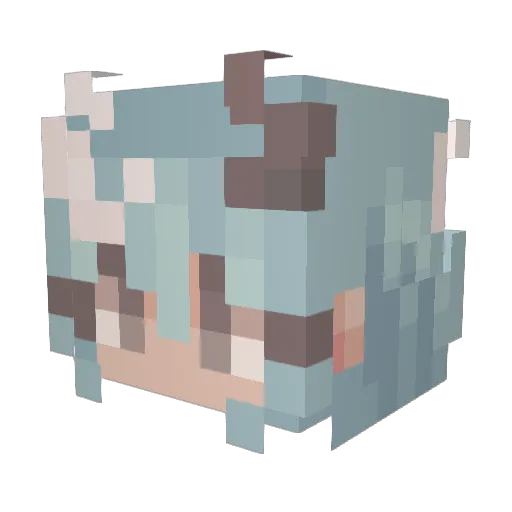 rayleywrld Minecraft avatar head, 3D render