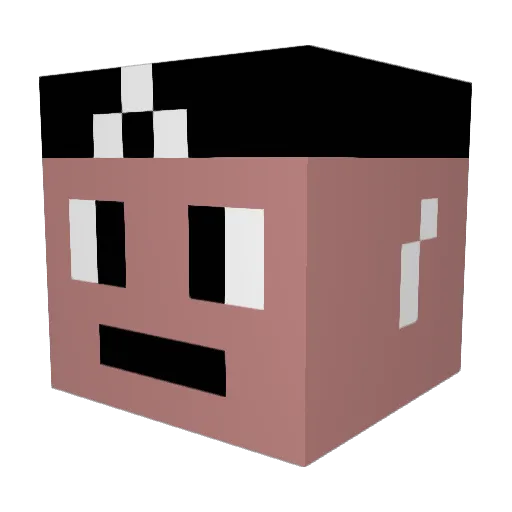 rayoxd Minecraft avatar head, 3D render