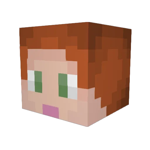rayrows Minecraft avatar head, 3D render