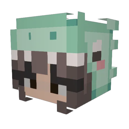 rb_0426 Minecraft avatar head, 3D render