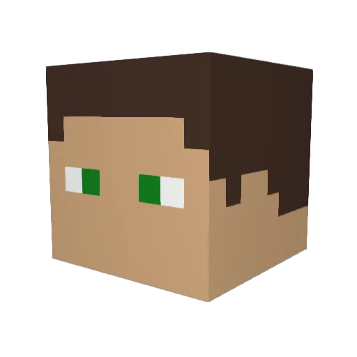 rbb138 Minecraft avatar head, 3D render