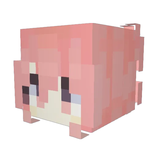 rboba Minecraft avatar head, 3D render