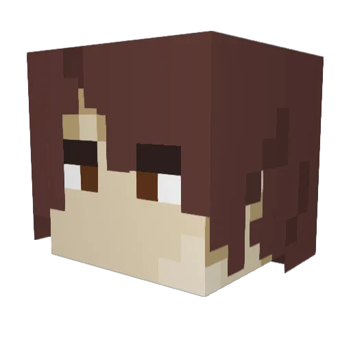 rchia Minecraft avatar head, 3D render