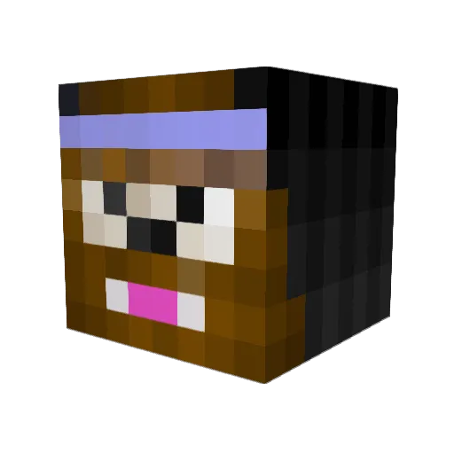 reaganama Minecraft avatar head, 3D render