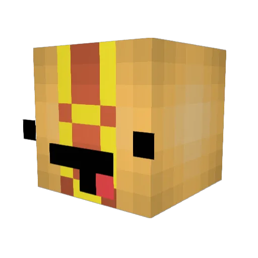 reaganroo Minecraft avatar head, 3D render