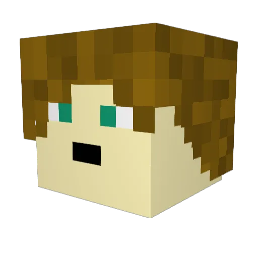 realDoked Minecraft avatar head, 3D render