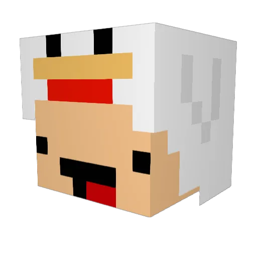 realFLIK Minecraft avatar head, 3D render