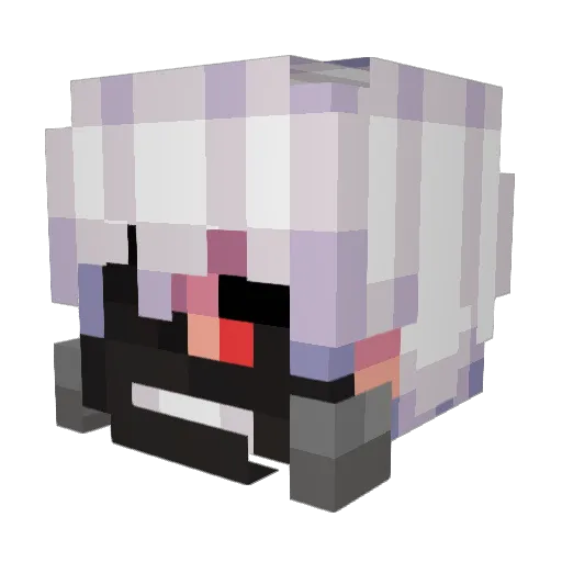 realKLR Minecraft avatar head, 3D render