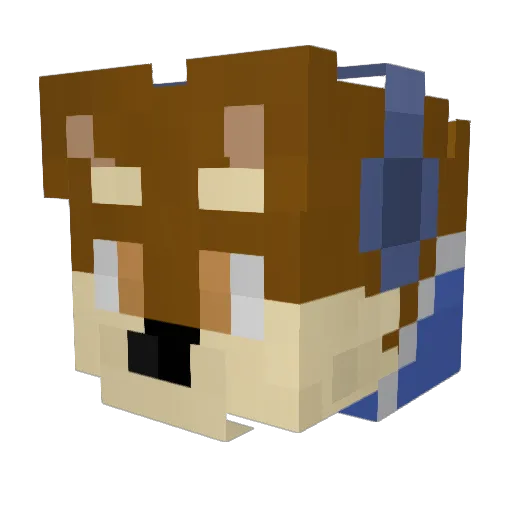 realShellWen Minecraft avatar head, 3D render