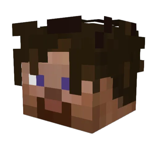 real_kaylan Minecraft avatar head, 3D render
