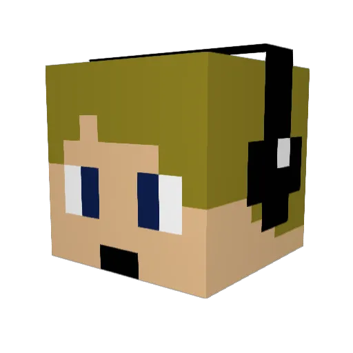 realchtis Minecraft avatar head, 3D render