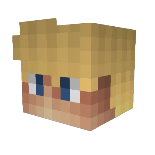 realcruux Minecraft avatar head, 3D render