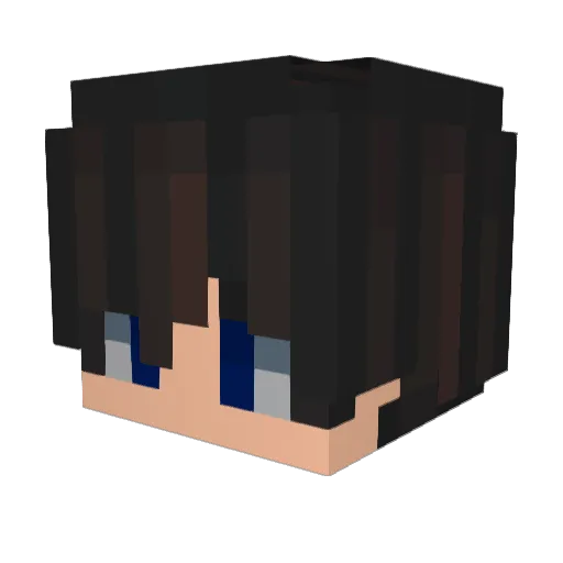 realkomq Minecraft avatar head, 3D render