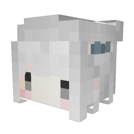 rearned Minecraft avatar head, 3D render